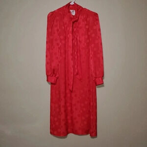 Vintage Caron Chicago women's size 8 dress CHERRY RED